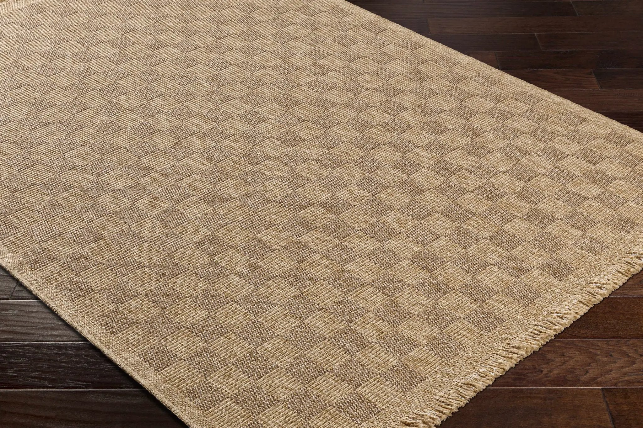 Jurek Beige Checkered Outdoor Area Rug by Boutique Rugs