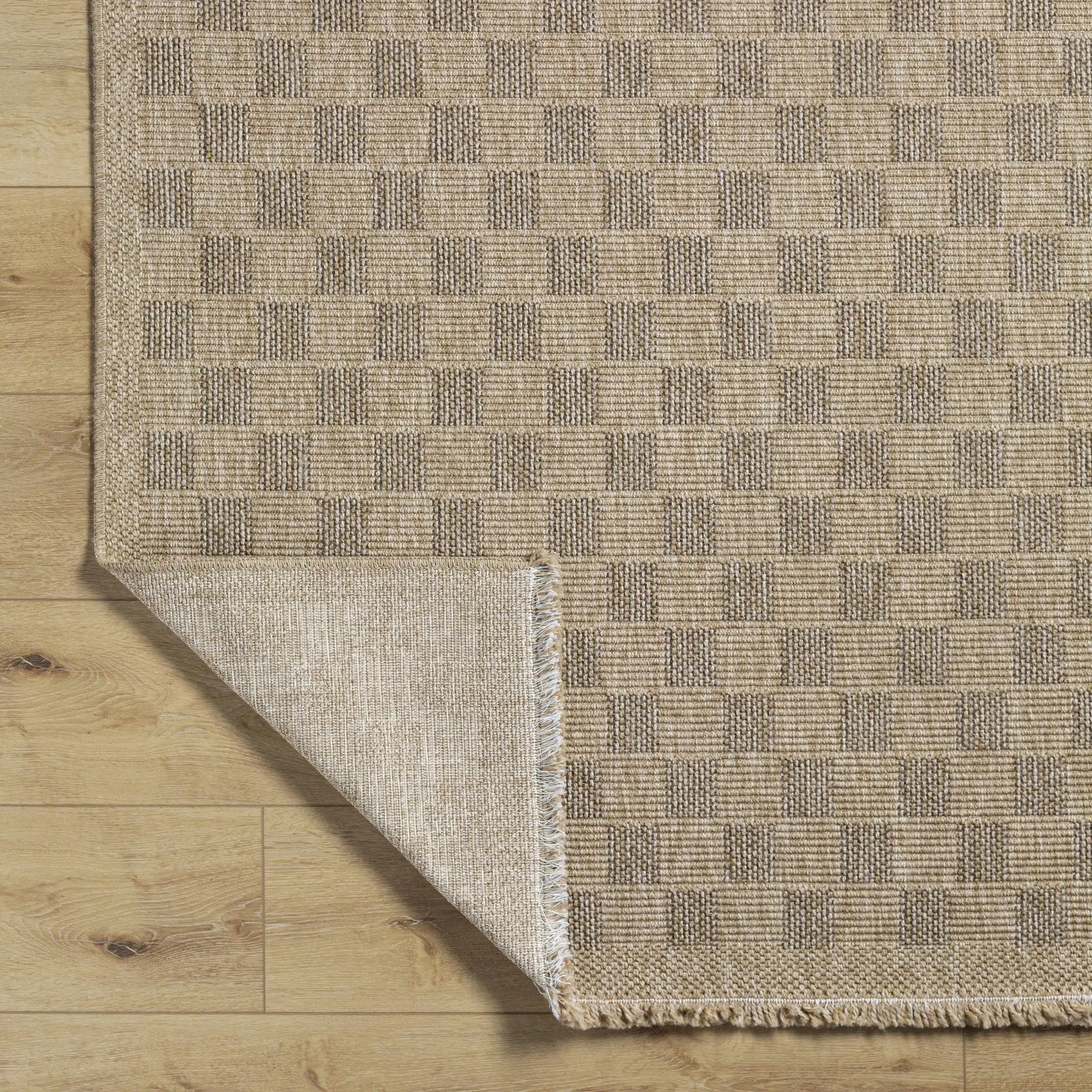 Jurek Beige Checkered Outdoor Area Rug by Boutique Rugs