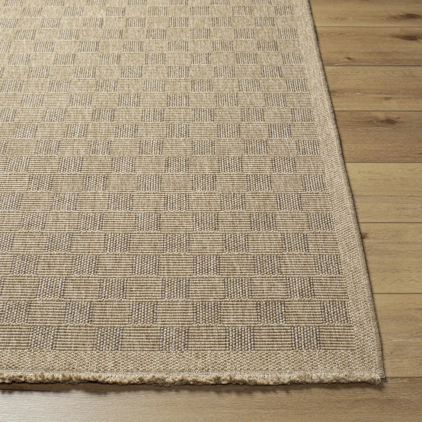 Jurek Beige Checkered Outdoor Area Rug by Boutique Rugs