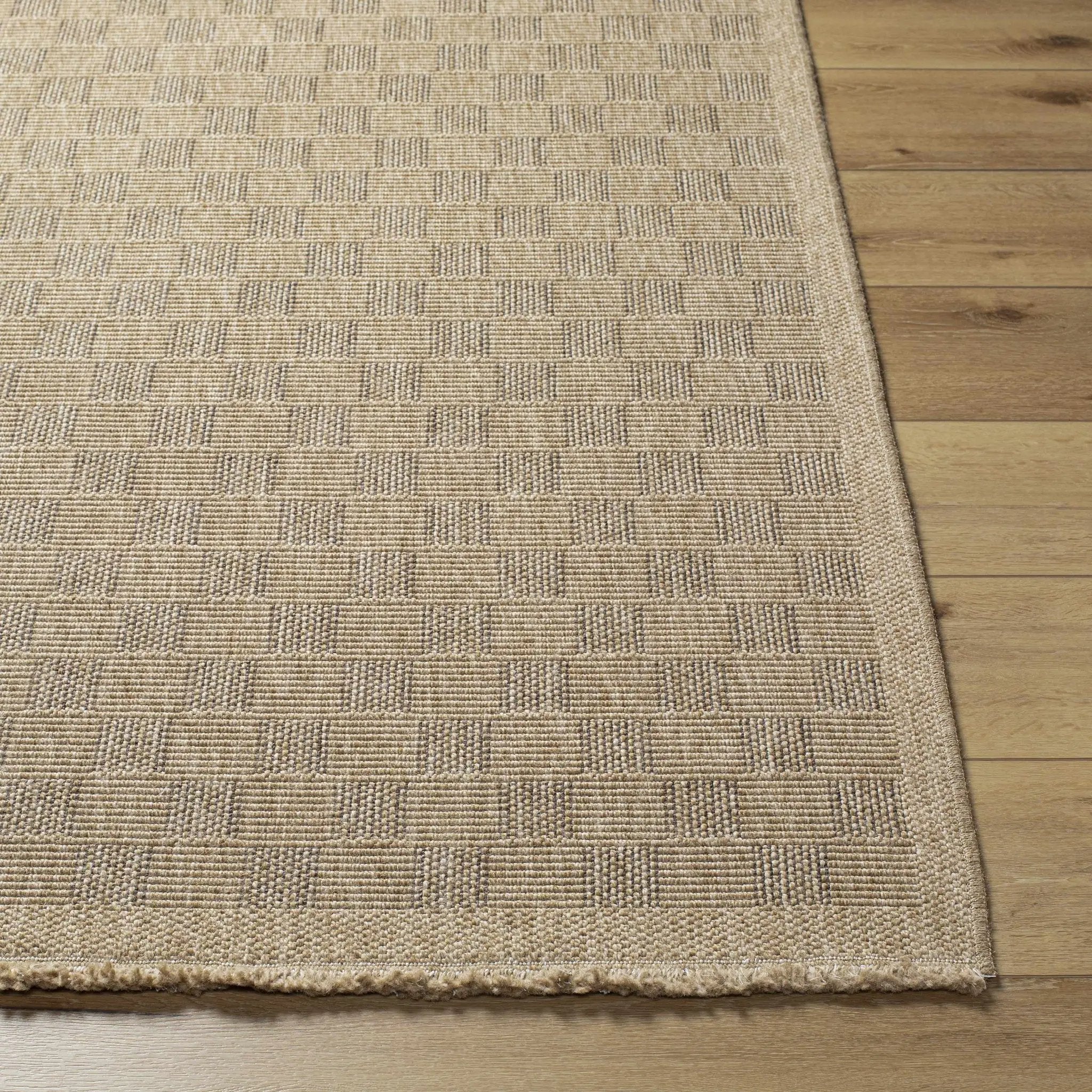 Jurek Beige Checkered Outdoor Area Rug by Boutique Rugs