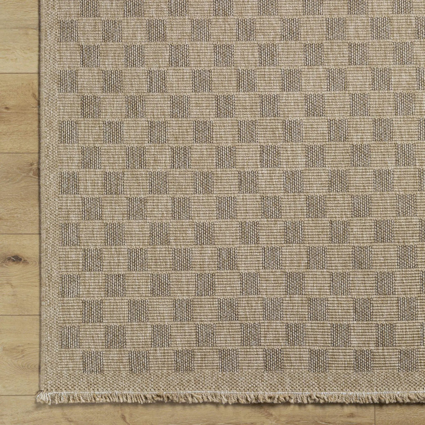 Jurek Beige Checkered Outdoor Area Rug by Boutique Rugs