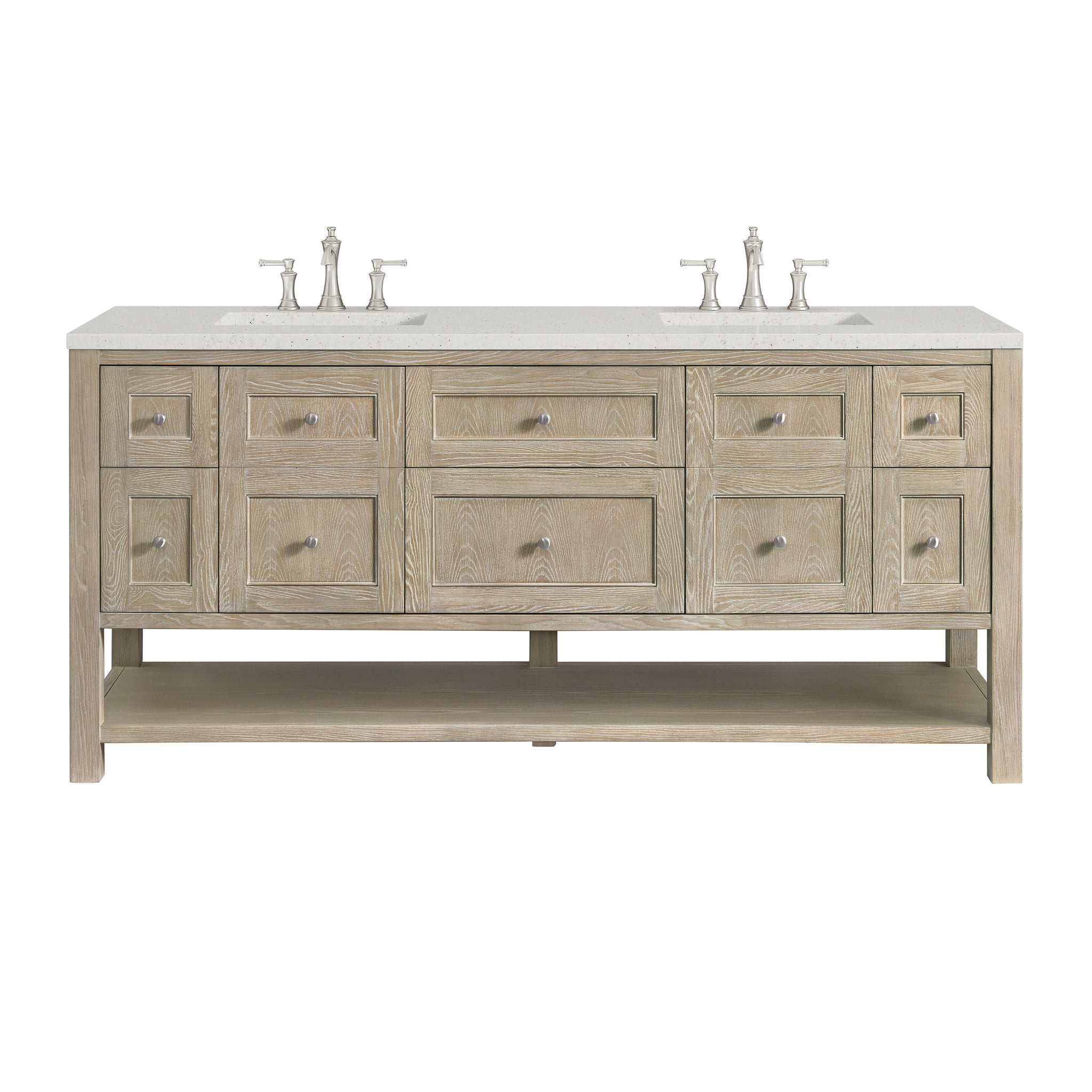 James Martin Breckenridge 72" Double Bathroom Vanity, Whitewashed Oak, view 27