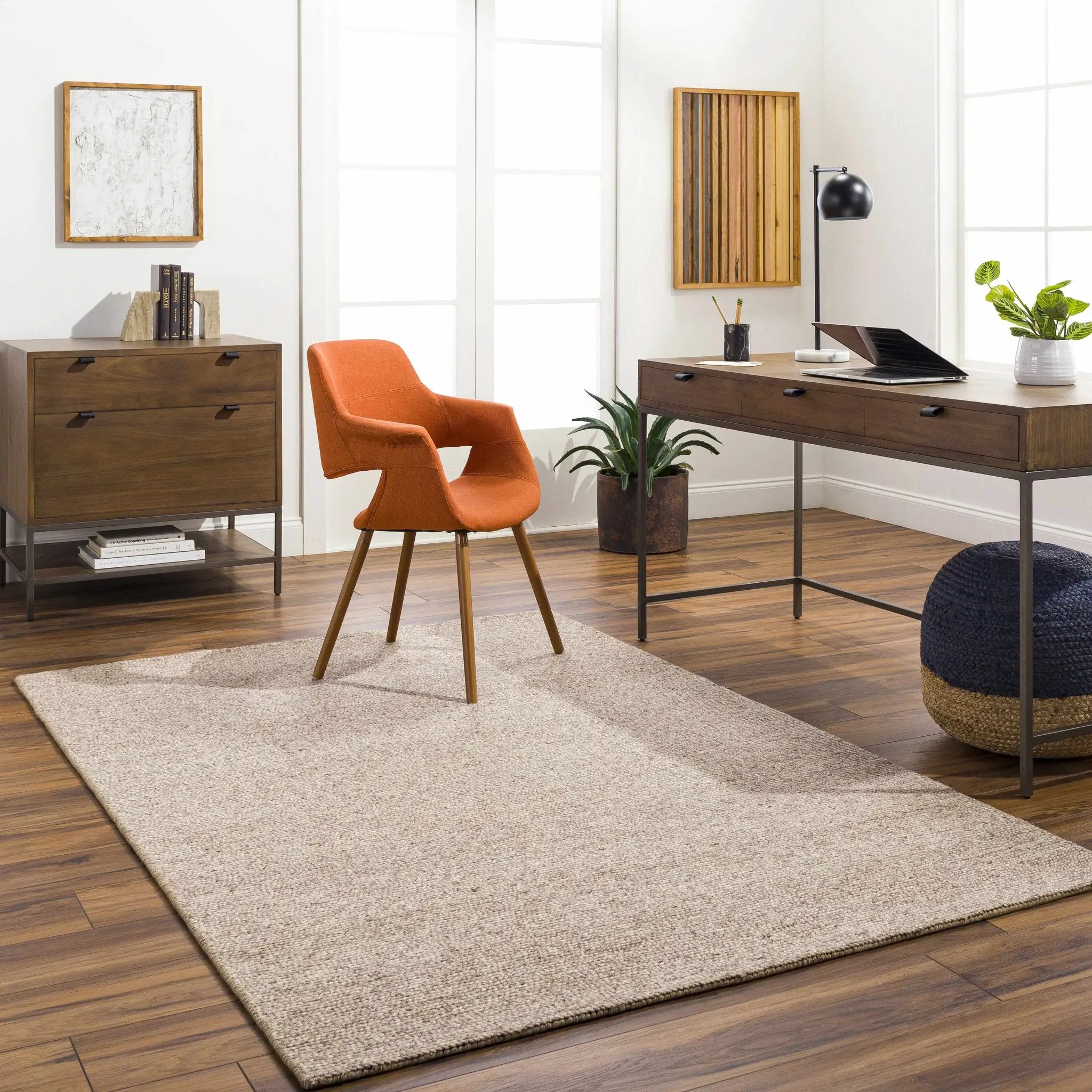 Alyra Tan Solid Area Rug - Clearance by Boutique Rugs