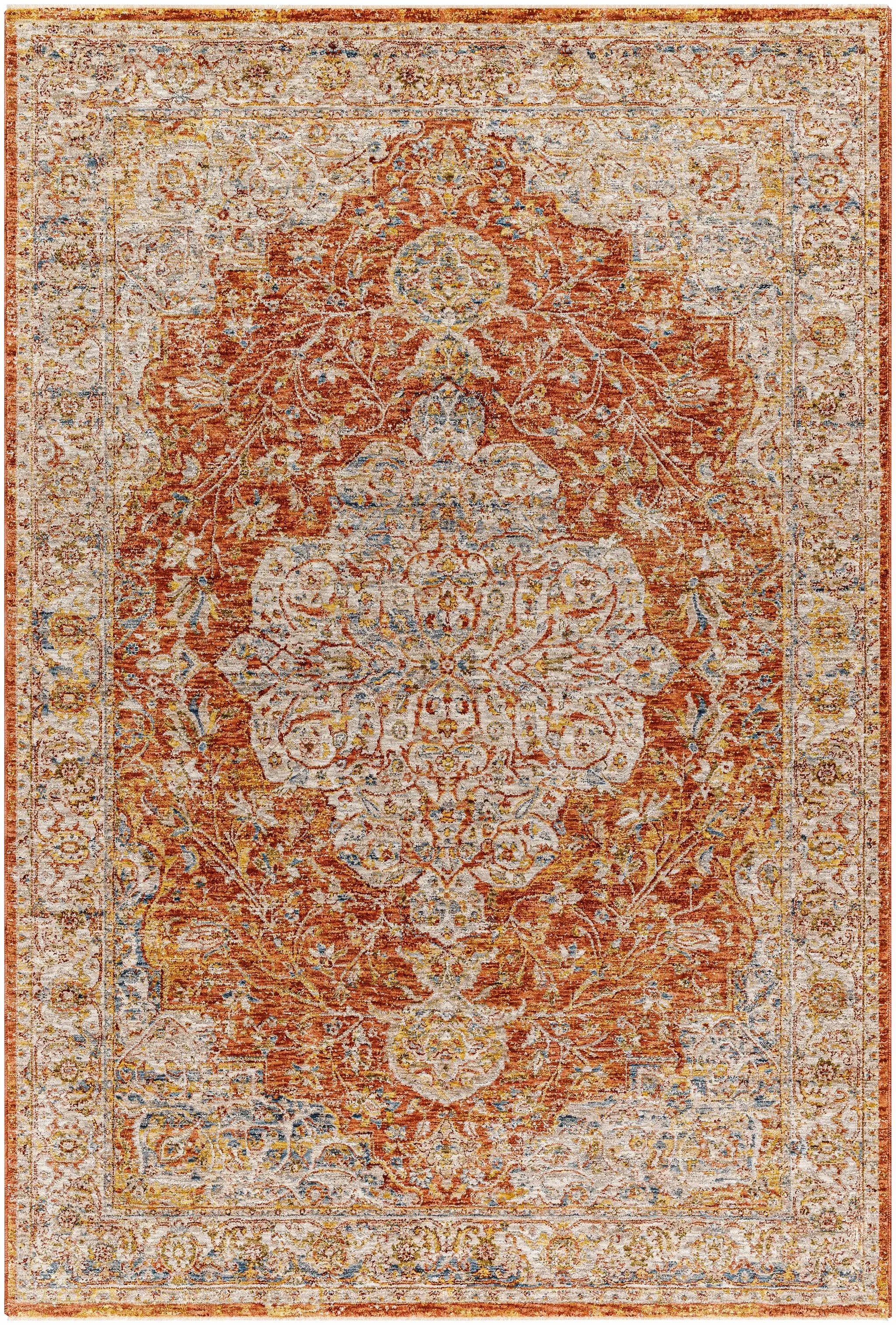 Aman Rust Area Rug - Clearance by Boutique Rugs