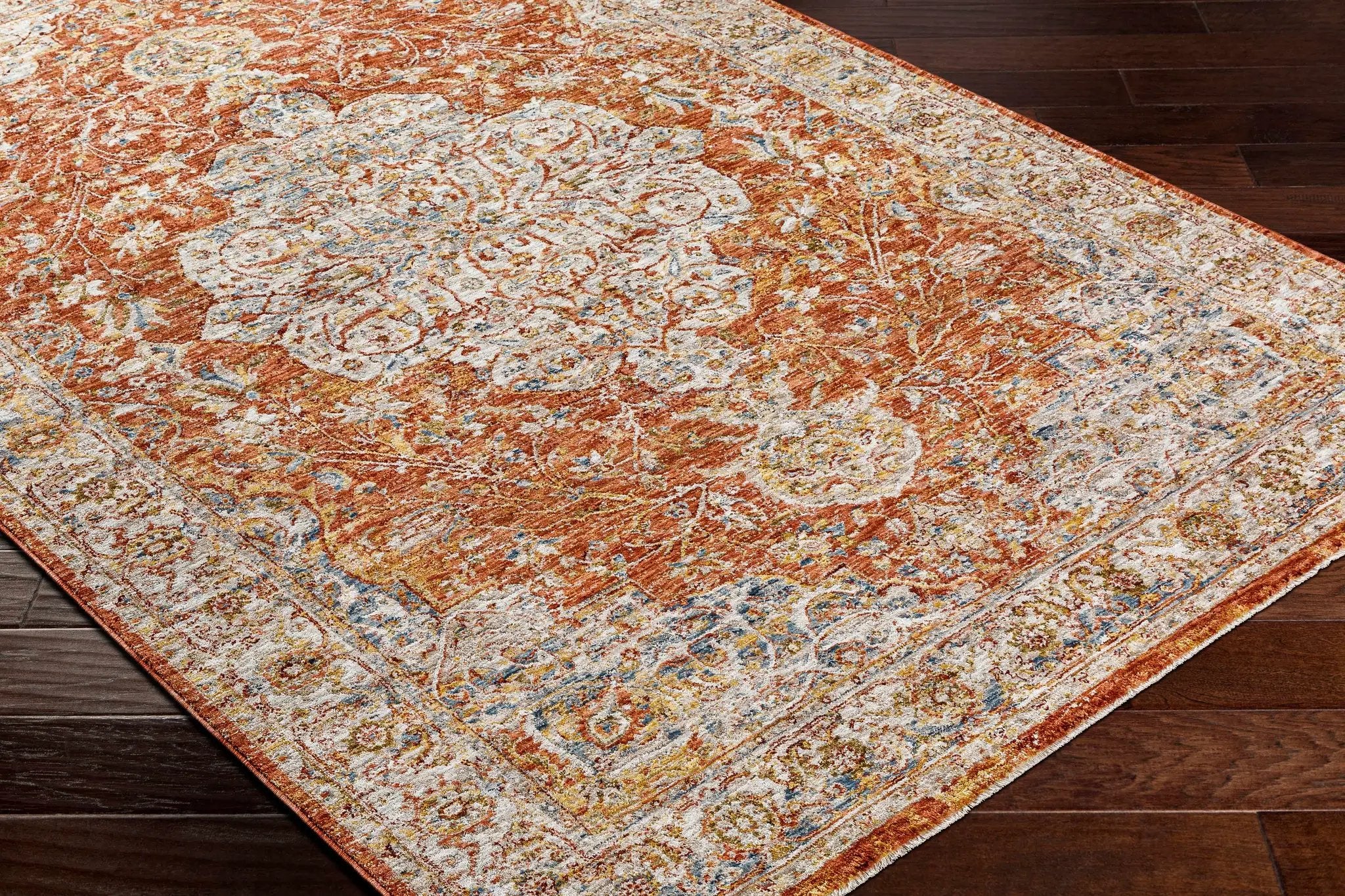 Aman Rust Area Rug - Clearance by Boutique Rugs