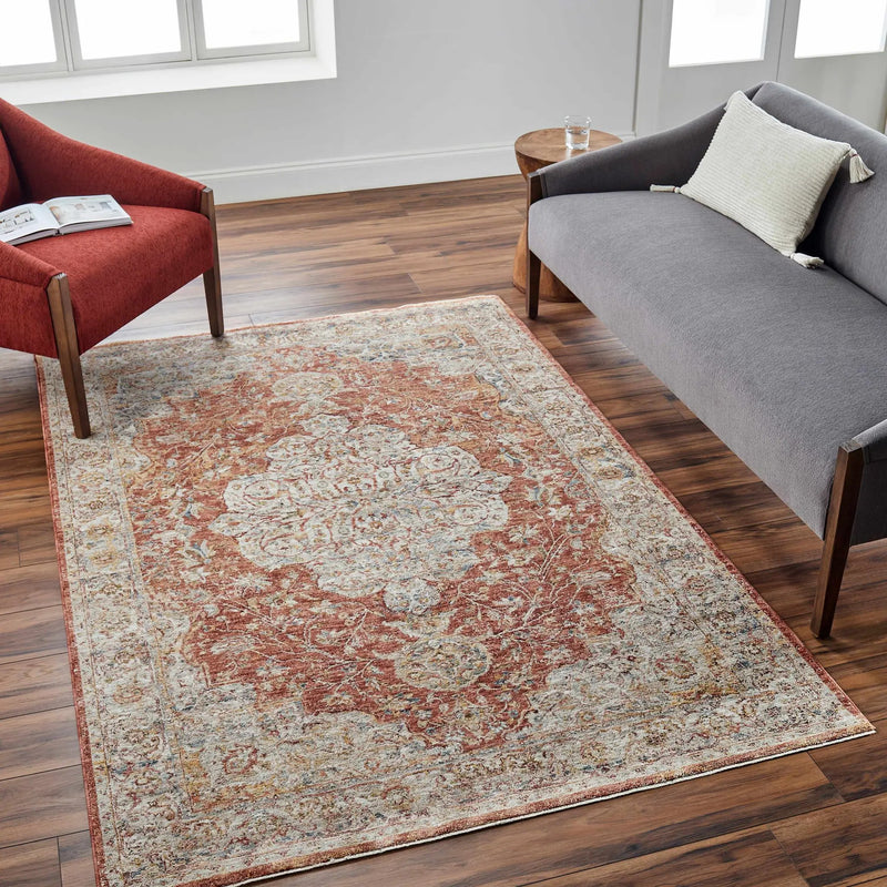 Aman Rust Area Rug - Clearance by Boutique Rugs