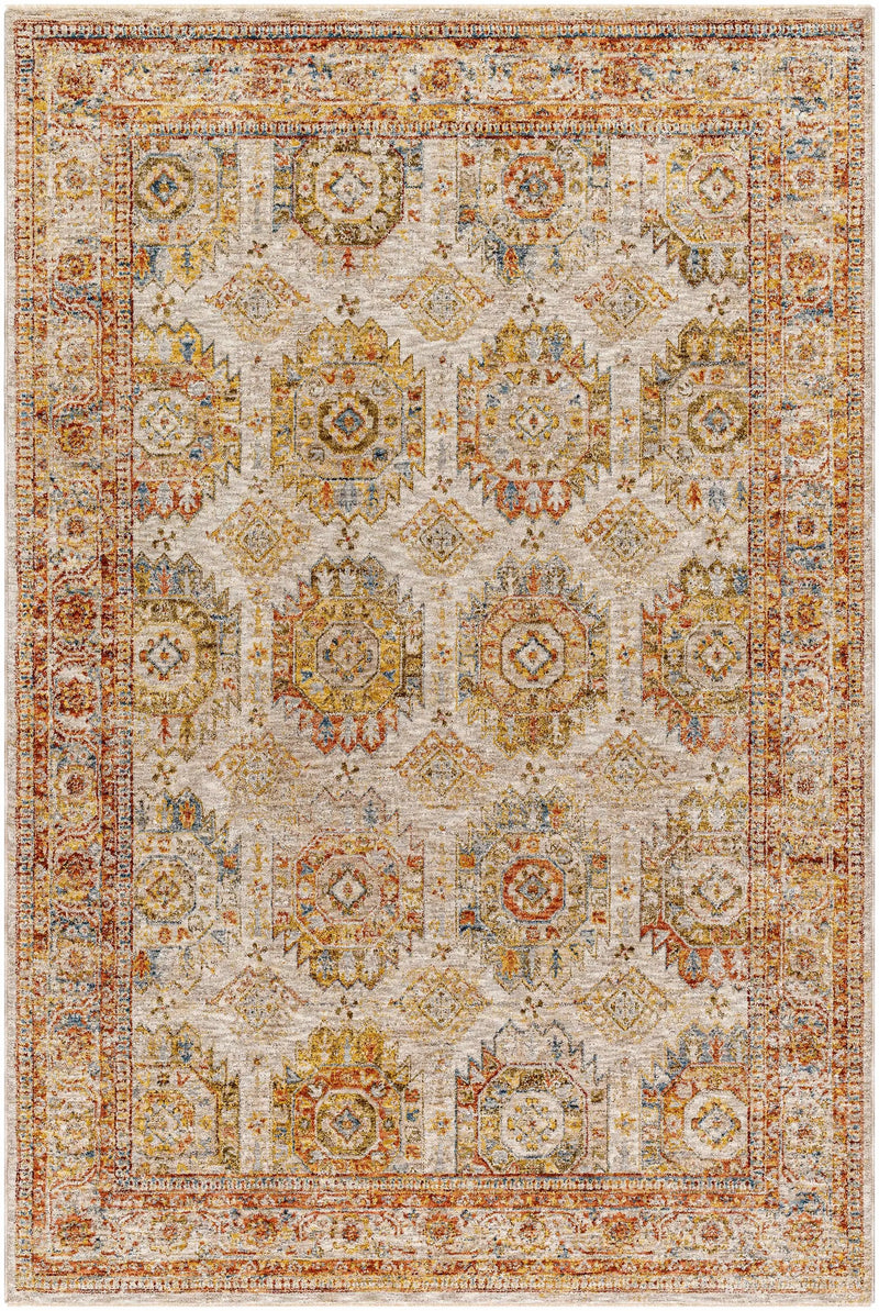 Crescentia Cream Textured Rug with Fringes by Boutique Rugs