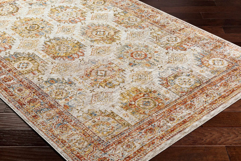 Crescentia Cream Textured Rug with Fringes by Boutique Rugs