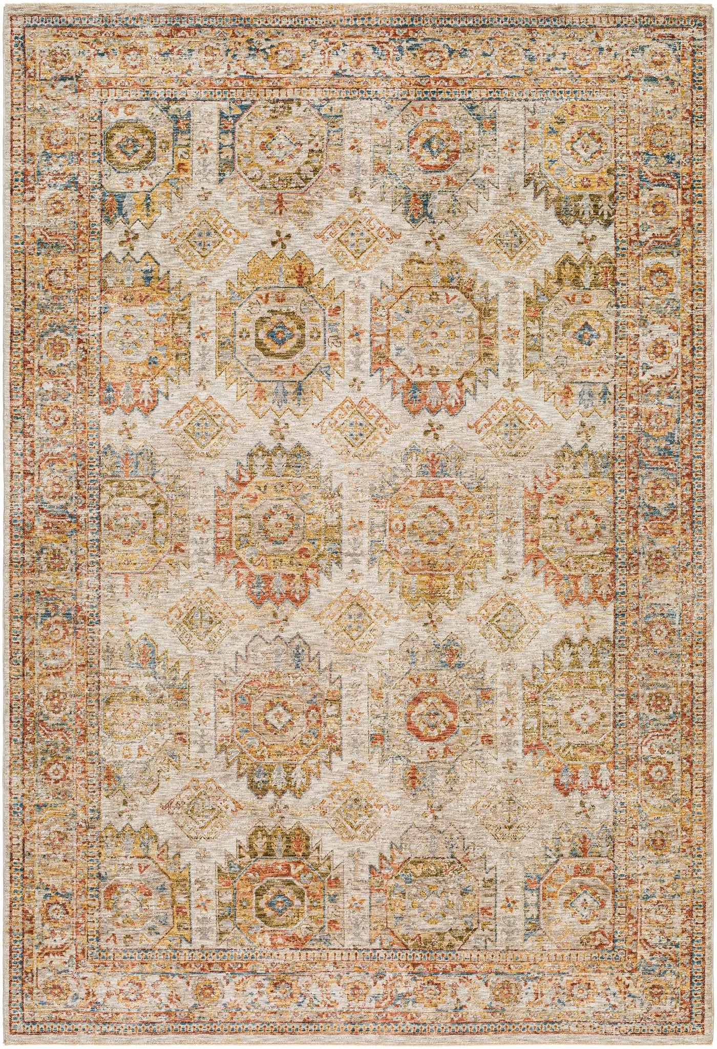 Crescentia Cream Textured Rug with Fringes by Boutique Rugs