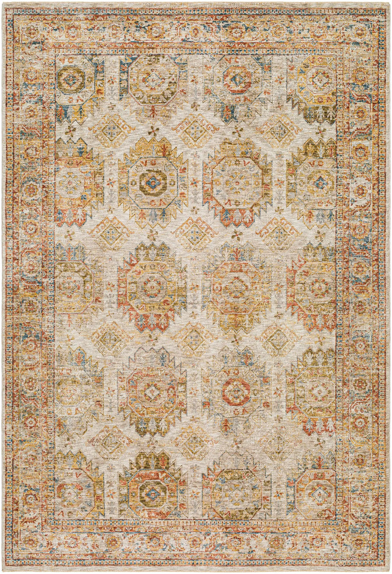 Crescentia Cream Textured Rug with Fringes by Boutique Rugs