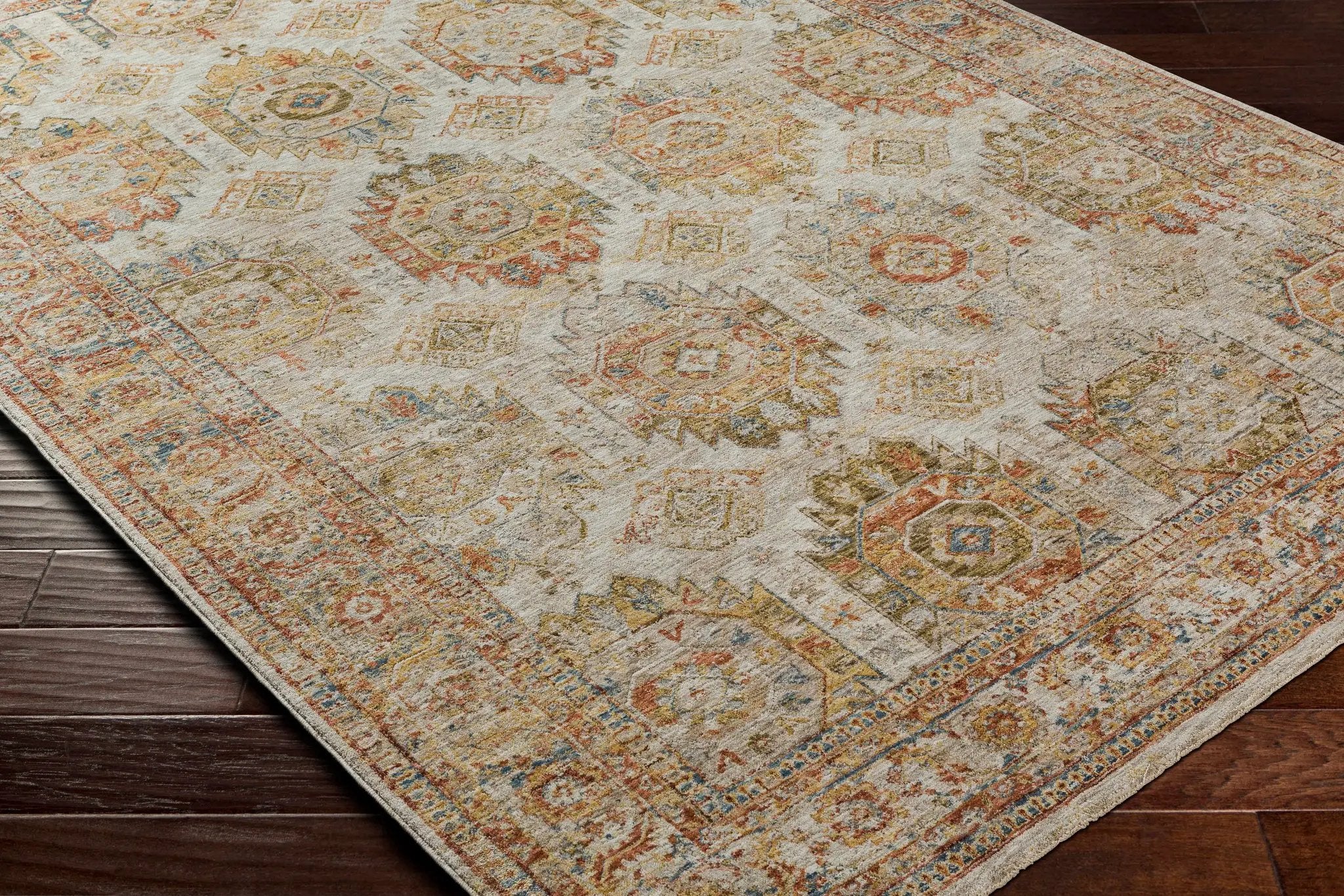 Crescentia Cream Textured Rug with Fringes by Boutique Rugs