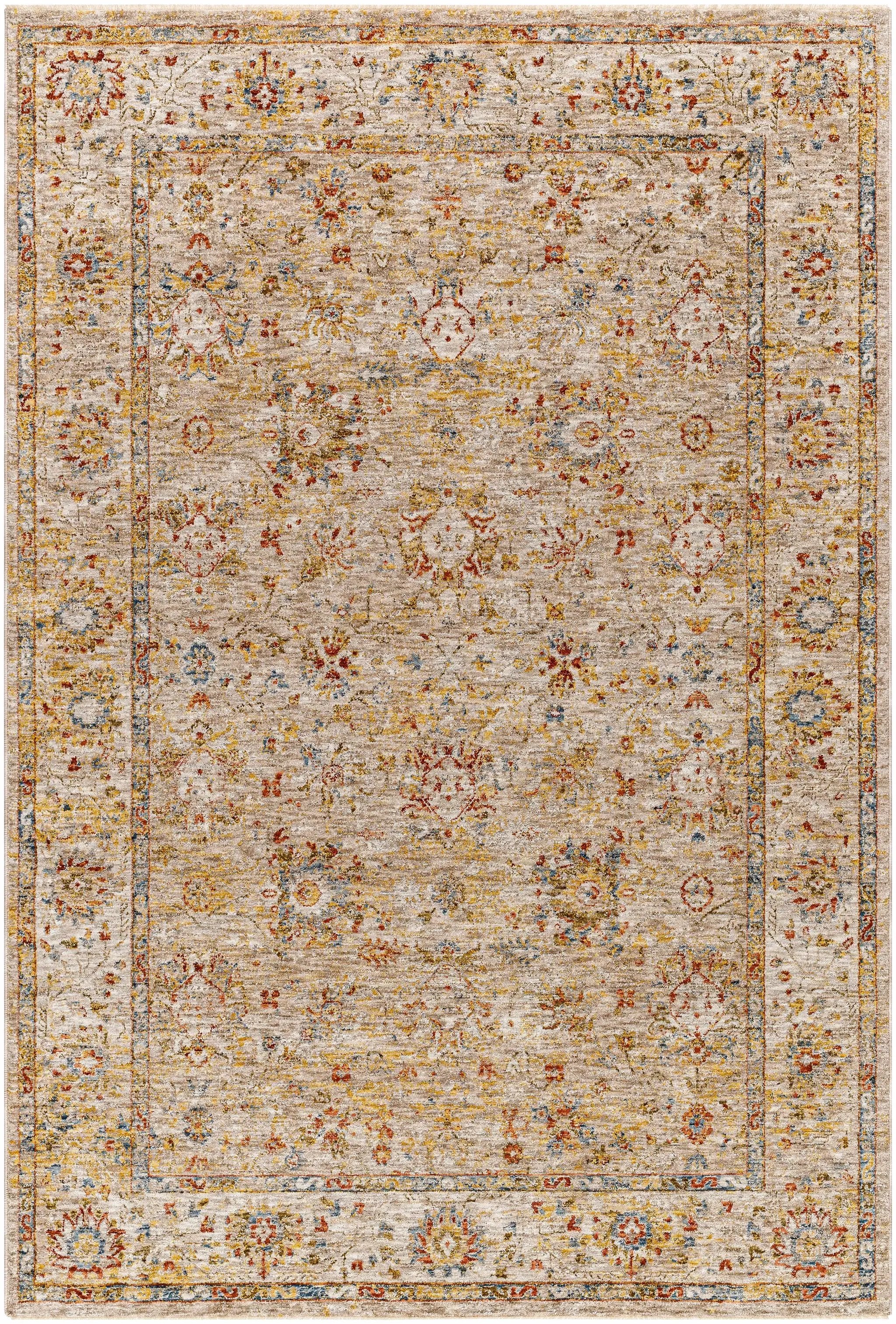 Duong Beige Textured Rug with Fringes by Boutique Rugs
