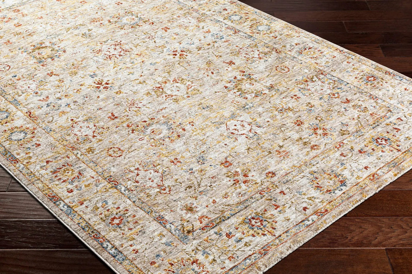 Duong Beige Textured Rug with Fringes by Boutique Rugs