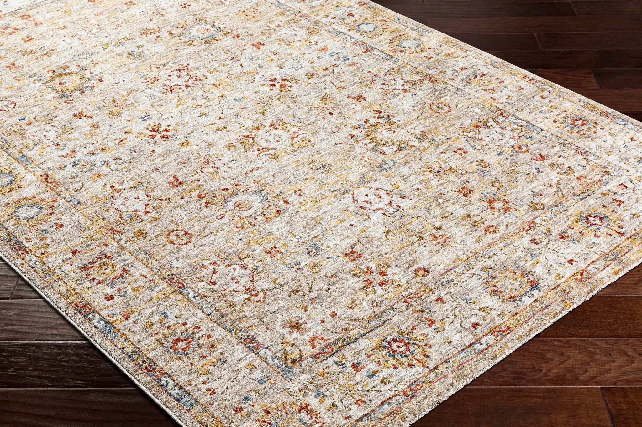 Duong Beige Textured Rug with Fringes by Boutique Rugs