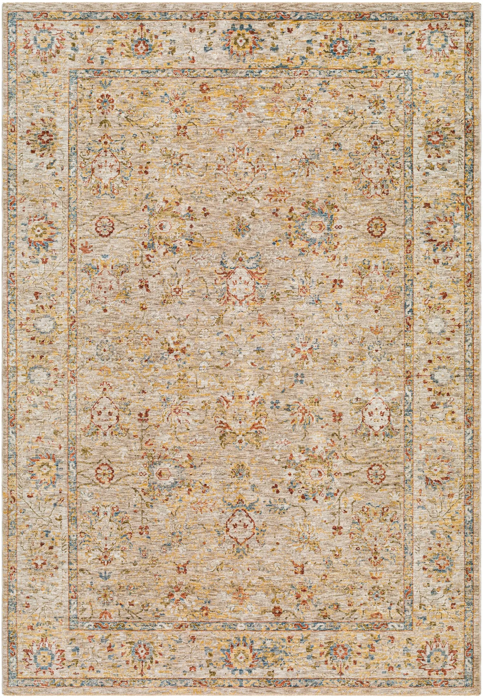Duong Beige Textured Rug with Fringes by Boutique Rugs