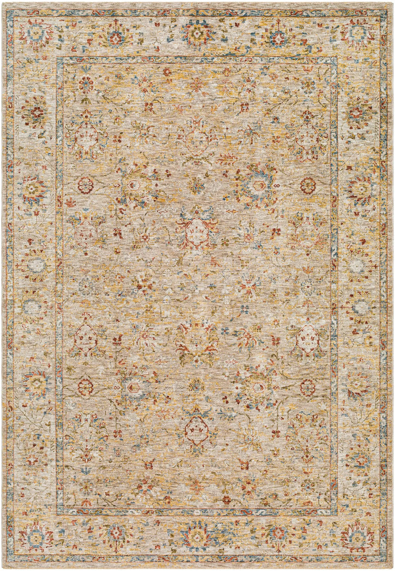 Duong Beige Textured Rug with Fringes by Boutique Rugs