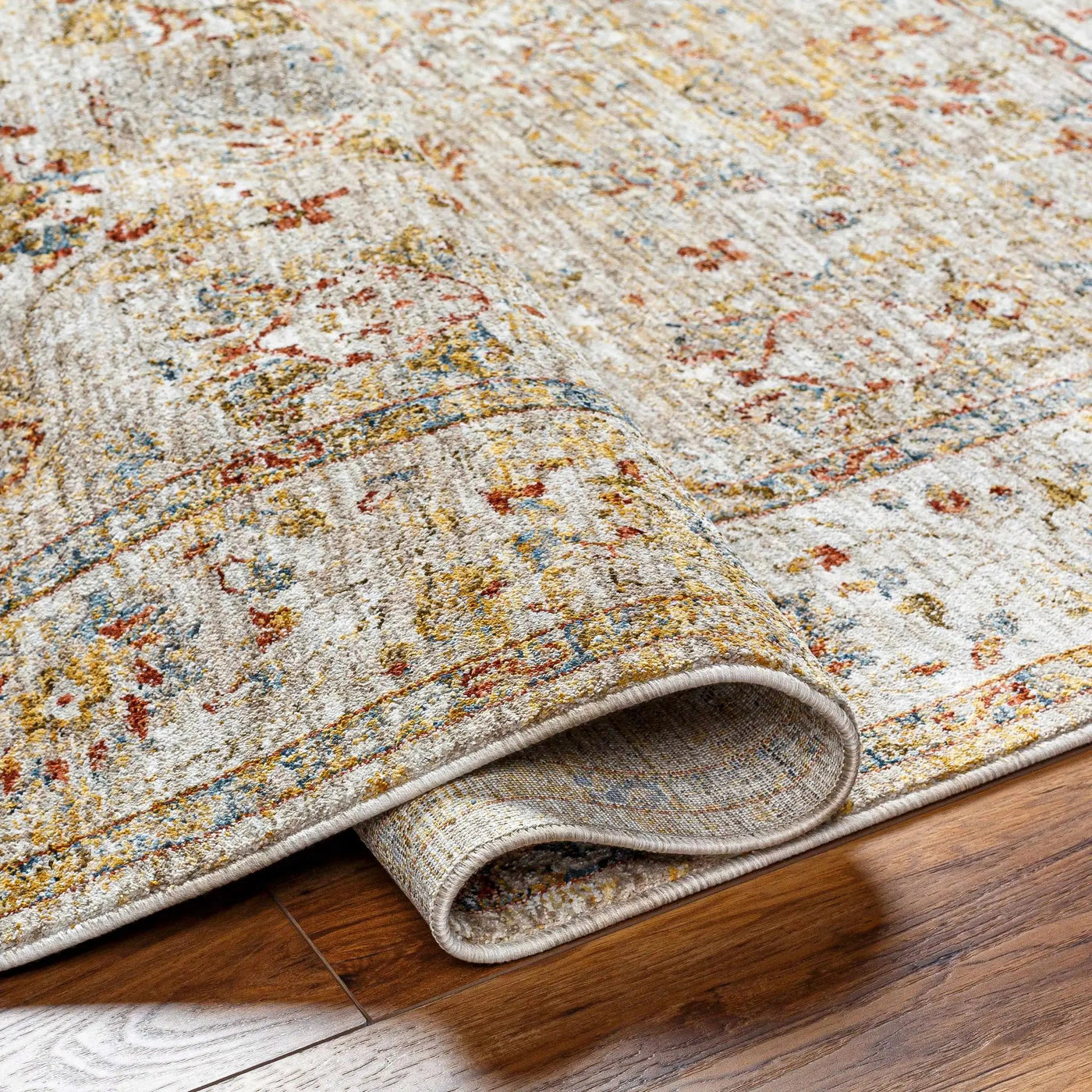 Duong Beige Textured Rug with Fringes by Boutique Rugs