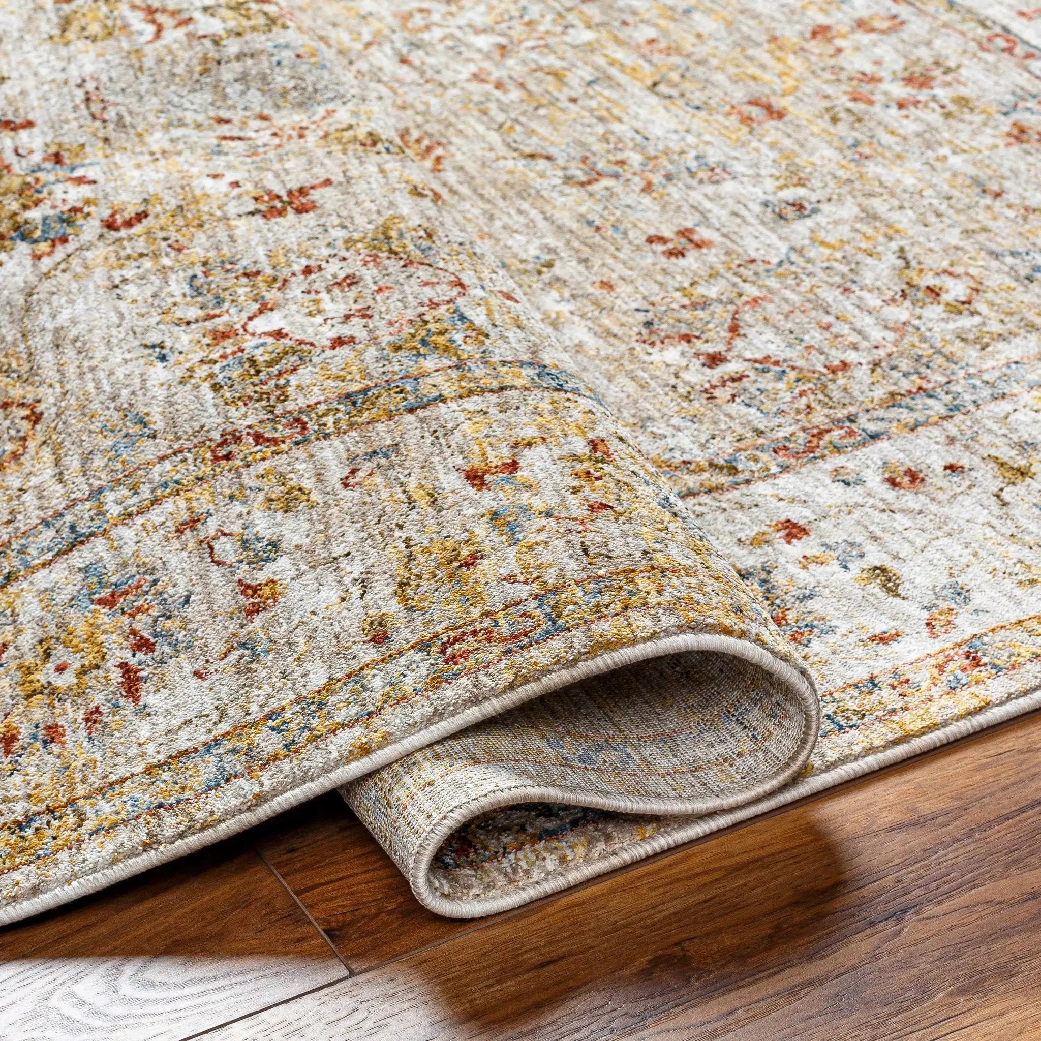 Duong Beige Textured Rug with Fringes by Boutique Rugs