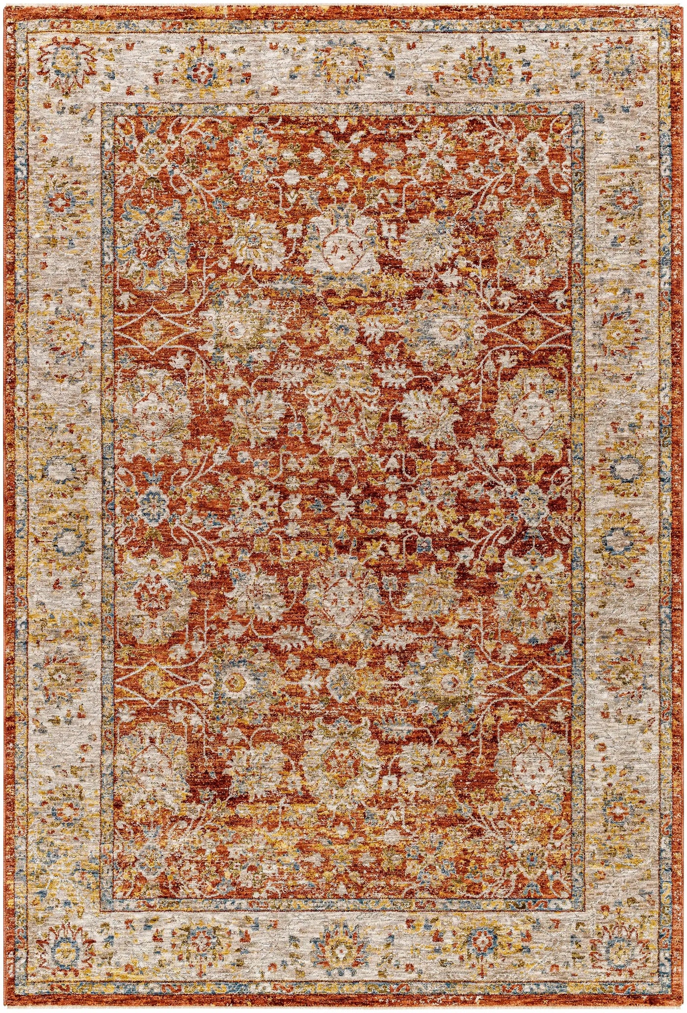 Duong Rust Textured Rug with Fringes by Boutique Rugs