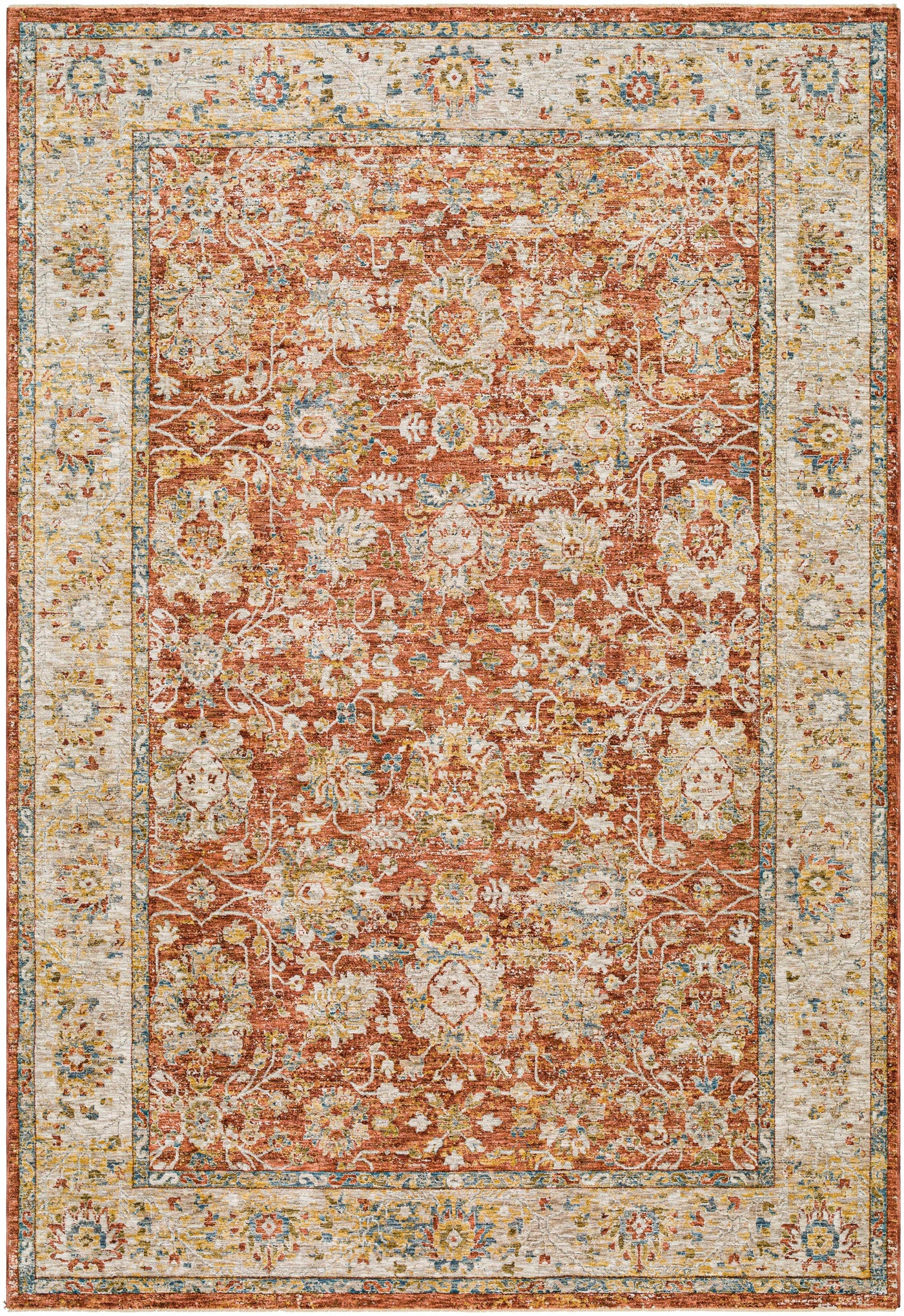 Duong Rust Textured Rug with Fringes by Boutique Rugs