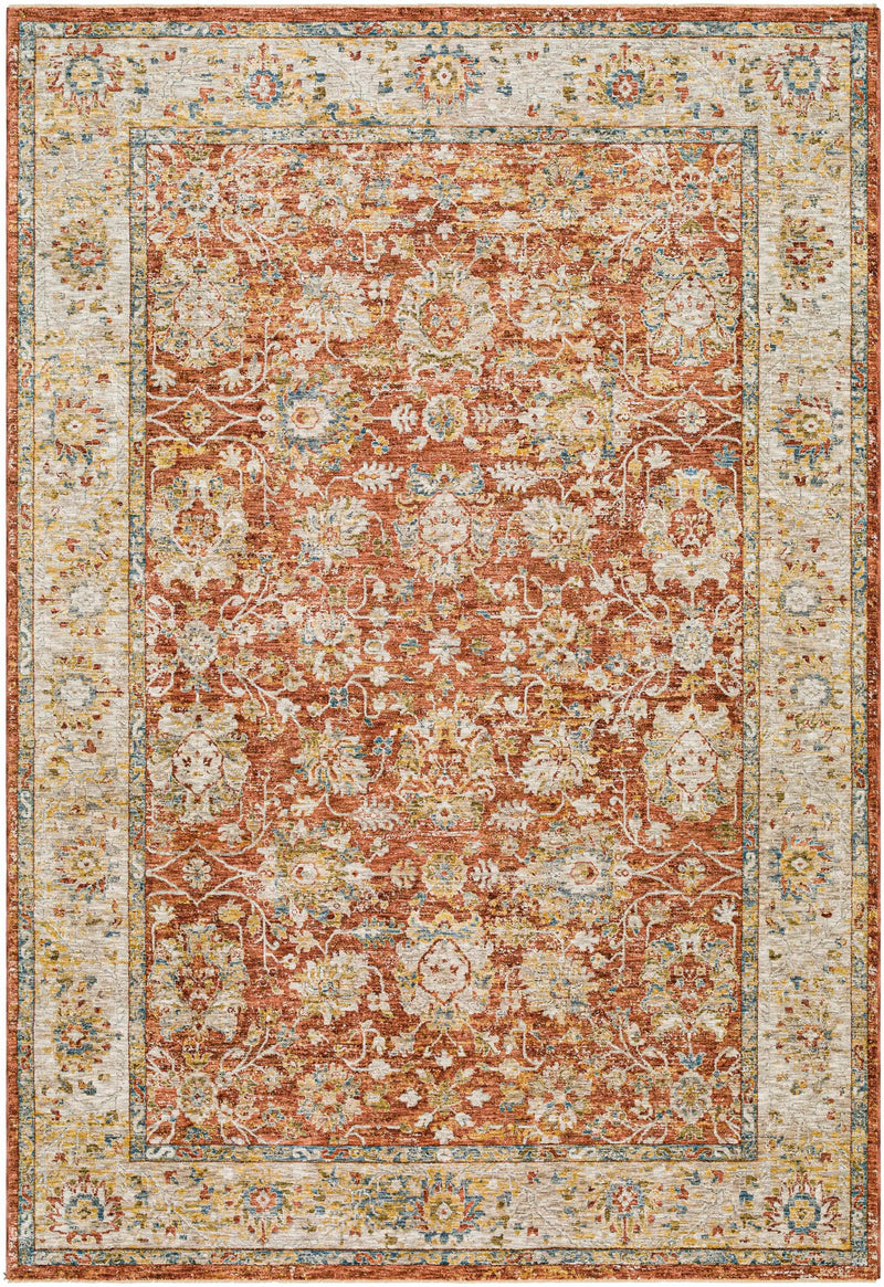 Duong Rust Textured Rug with Fringes by Boutique Rugs