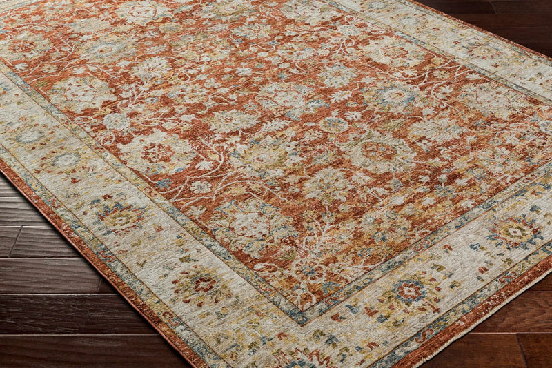 Duong Rust Textured Rug with Fringes by Boutique Rugs