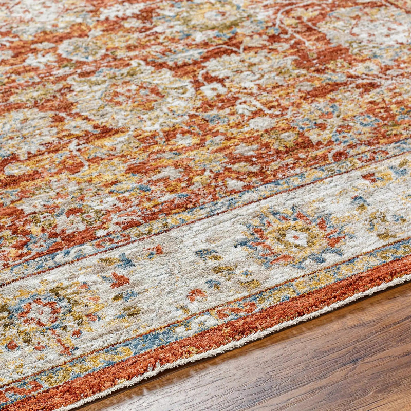 Duong Rust Textured Rug with Fringes by Boutique Rugs