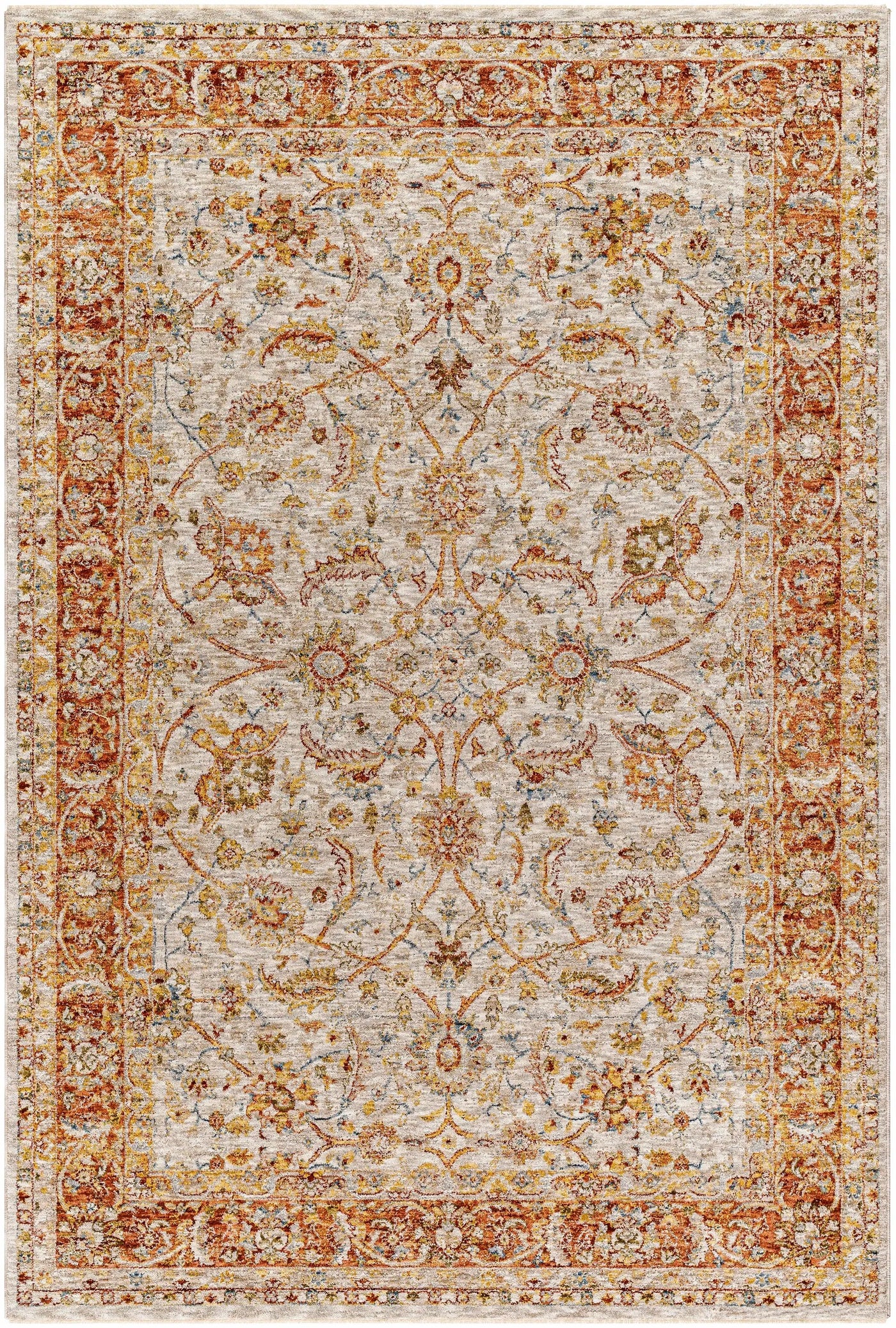 Dyan Cream Textured Rug with Fringes by Boutique Rugs