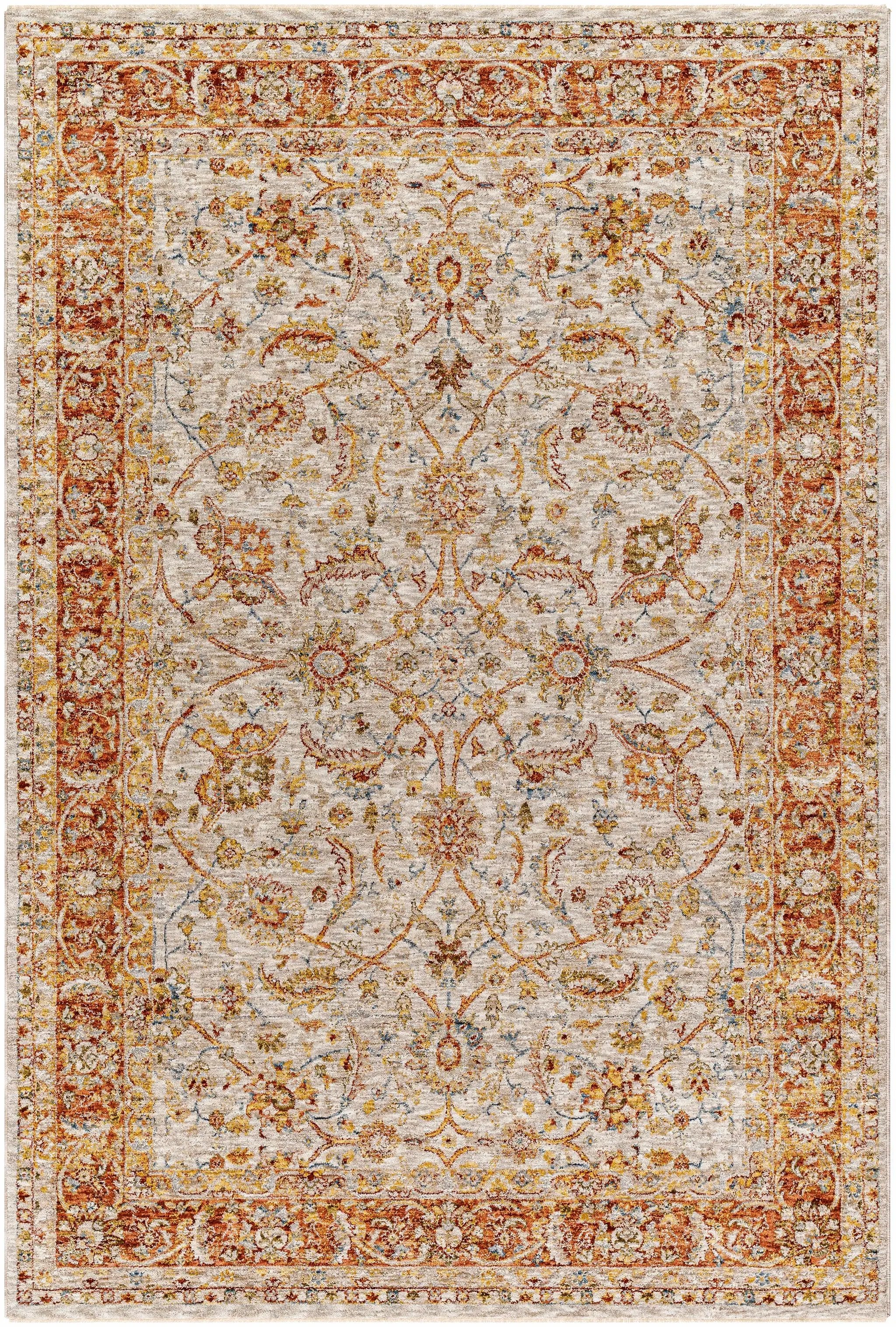 Dyan Cream Textured Rug with Fringes by Boutique Rugs