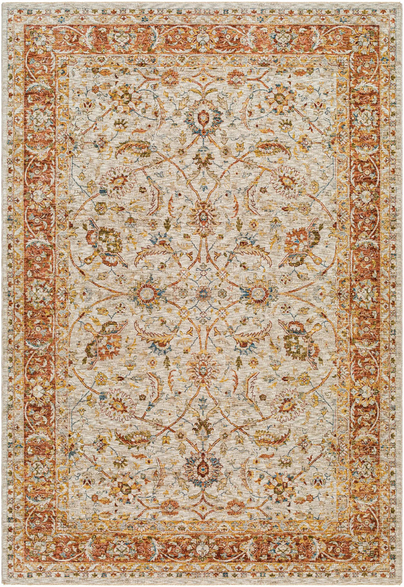 Dyan Cream Textured Rug with Fringes by Boutique Rugs