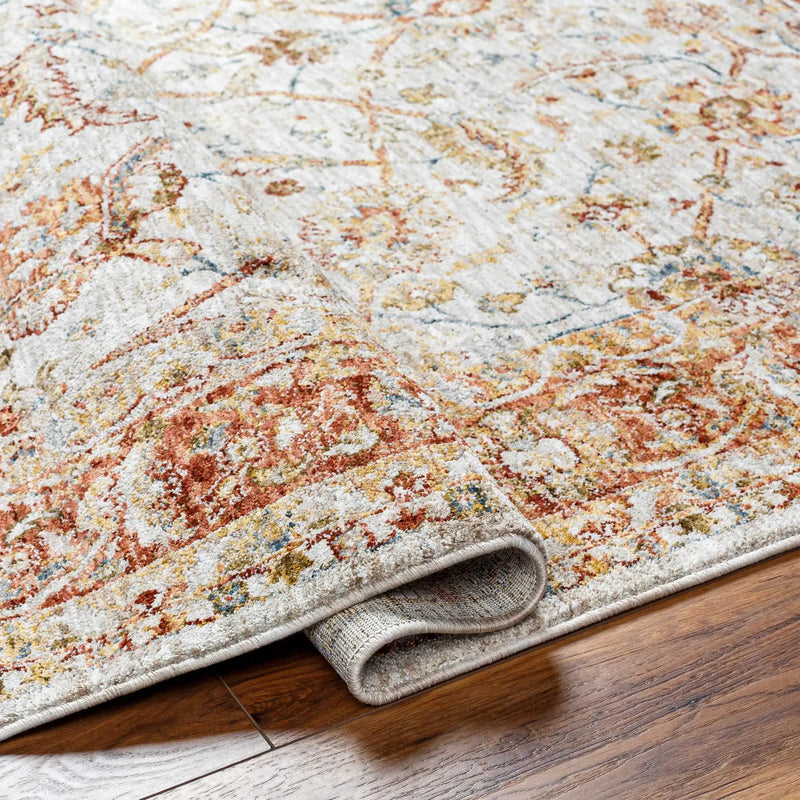 Dyan Cream Textured Rug with Fringes by Boutique Rugs