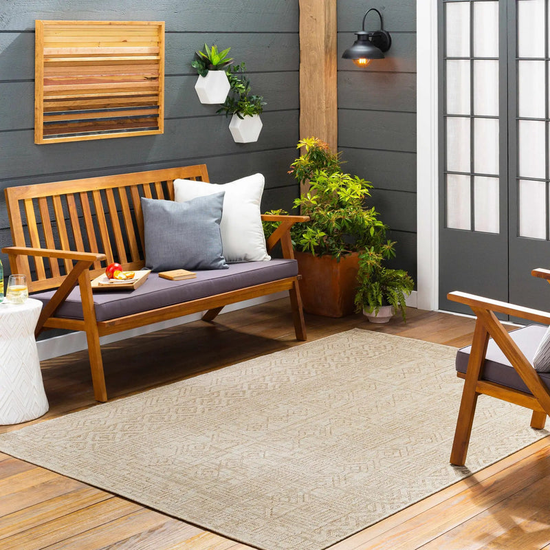 Epson Beige Indoor & Outdoor Rug - Clearance by Boutique Rugs