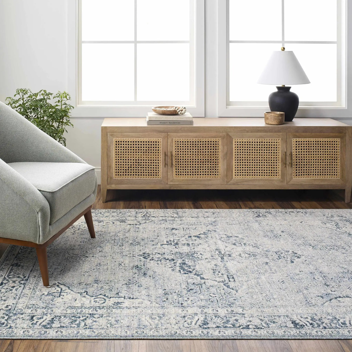 Jemma Blue Medallion Area Rug - Clearance by Boutique Rugs