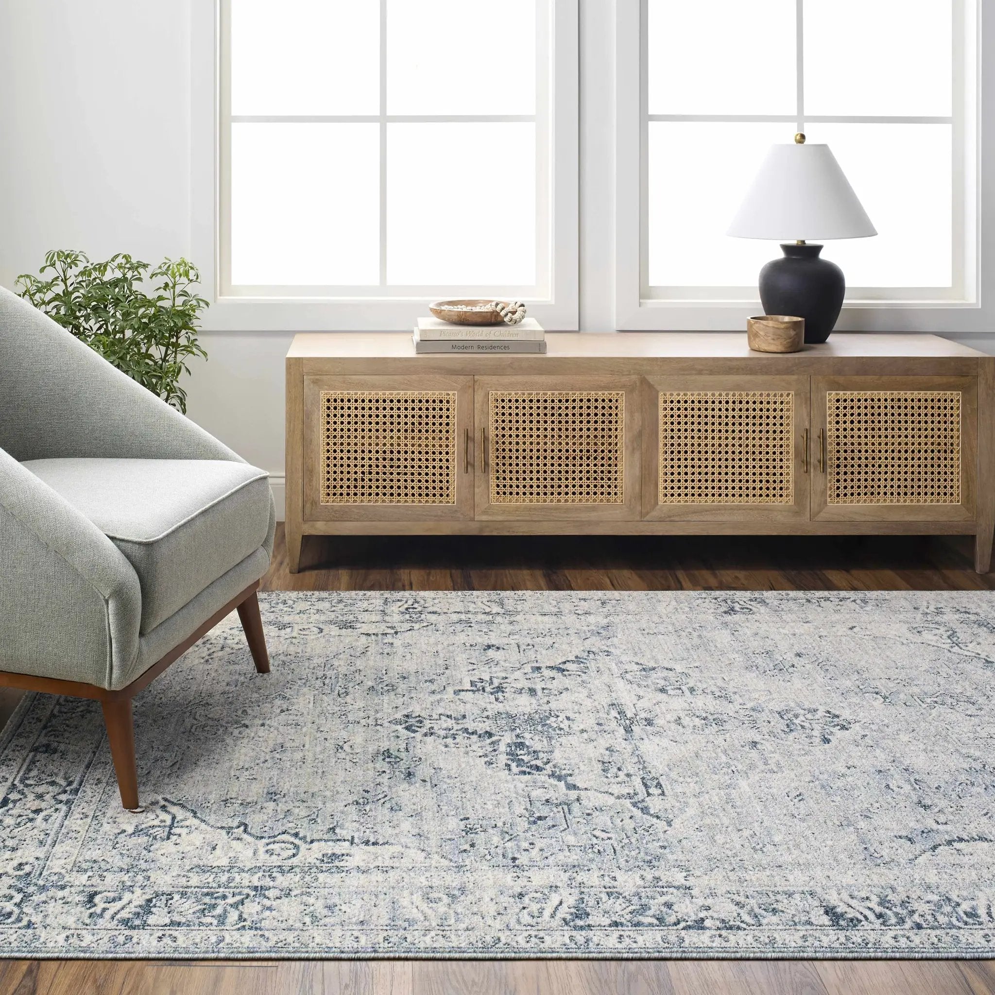 Jemma Blue Medallion Area Rug - Clearance by Boutique Rugs