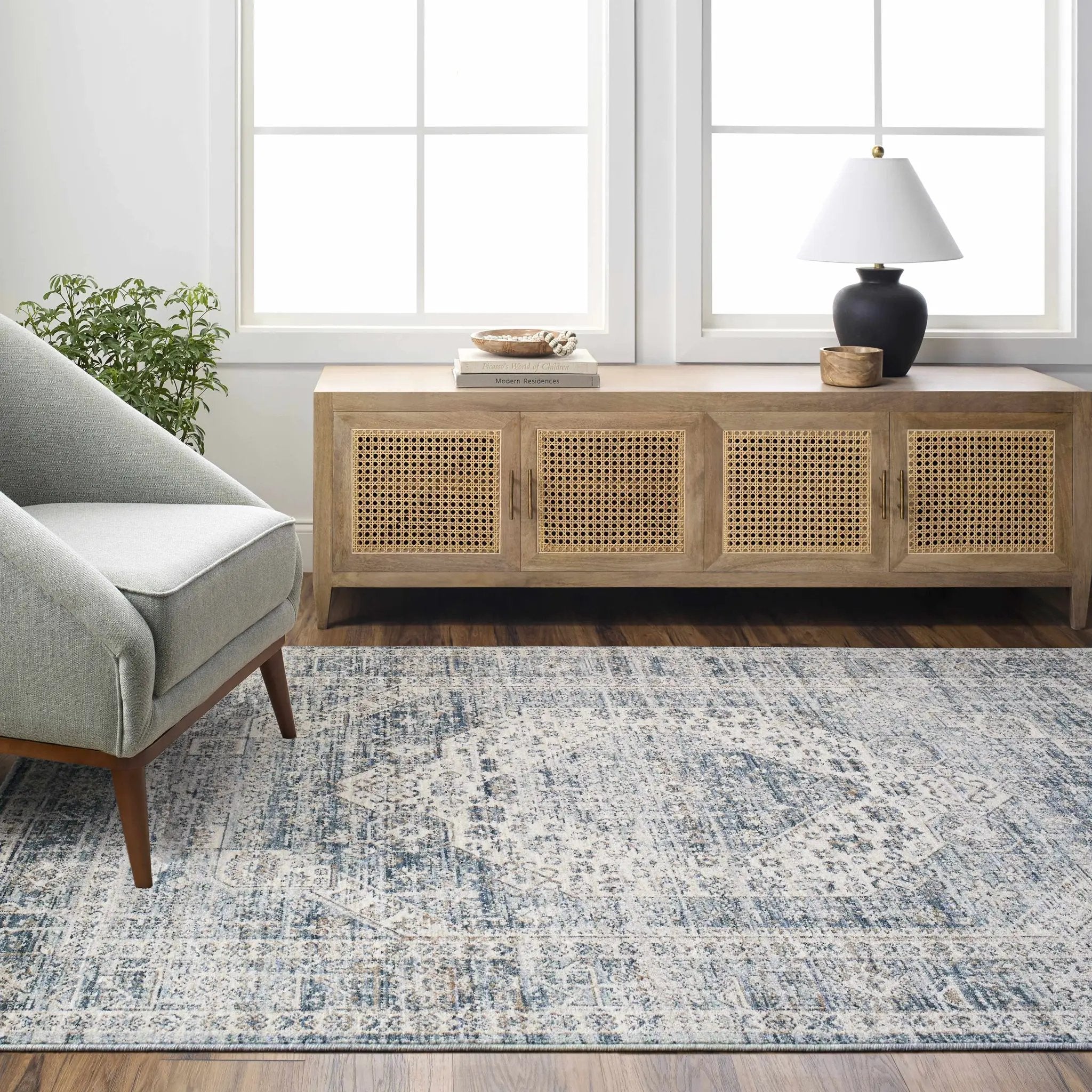 Kalei Blue Area Rug - Clearance by Boutique Rugs
