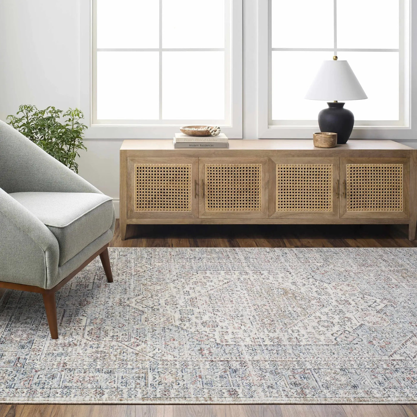 Kalei Beige & Blue Area Rug - Clearance by Boutique Rugs