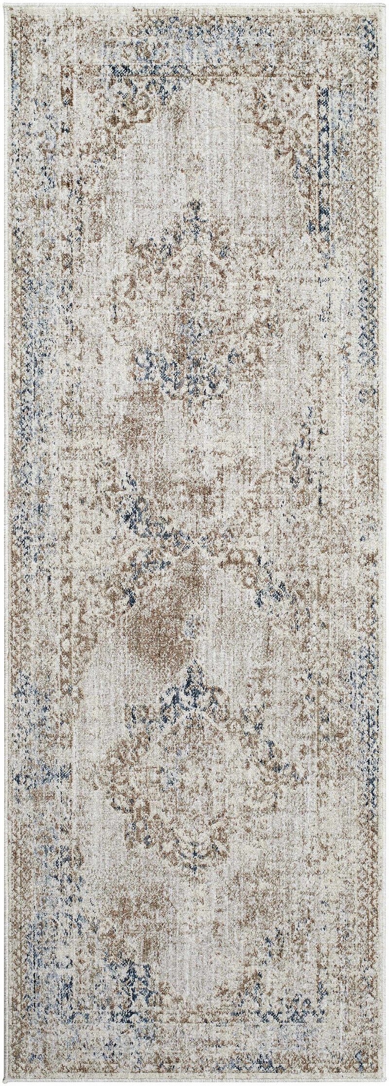 Kosta Beige & Blue Medallion Area Rug - Clearance by Boutique Rugs