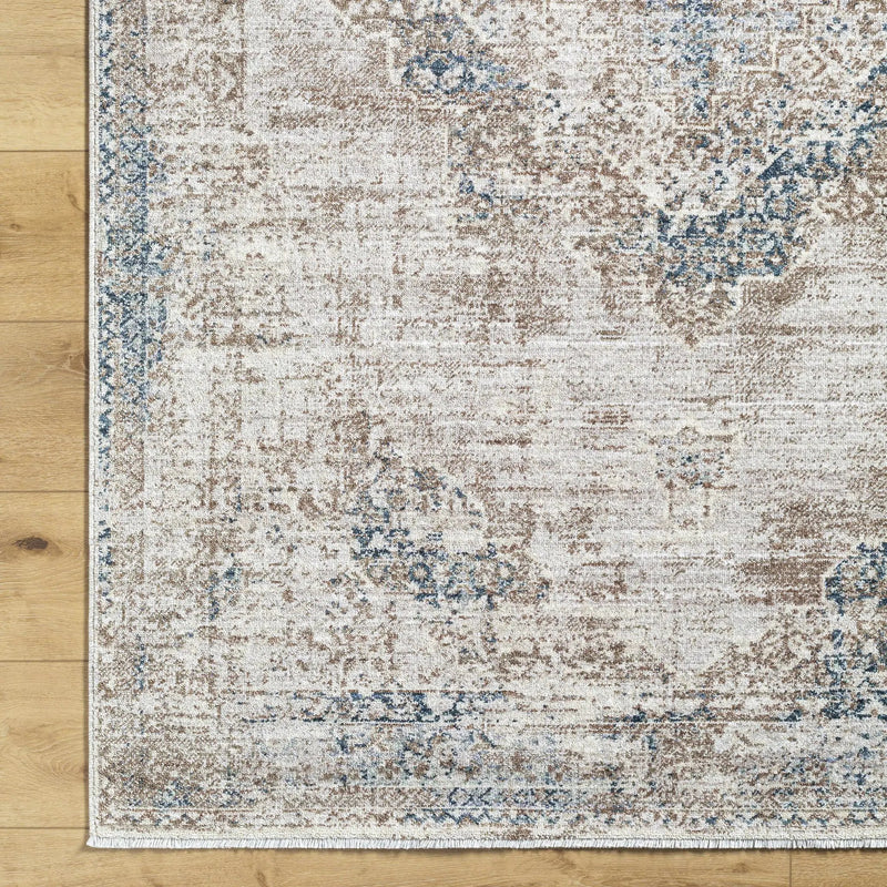 Kosta Beige & Blue Medallion Area Rug - Clearance by Boutique Rugs