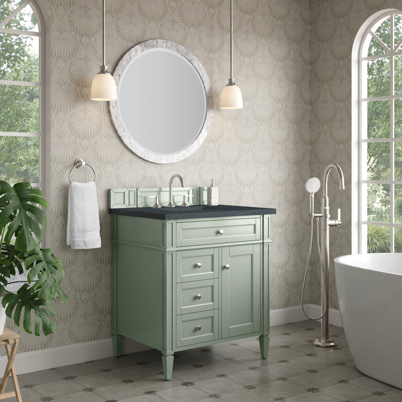 James Martin Brittany 30" Single Bathroom Vanity, Sage Green by James Martin