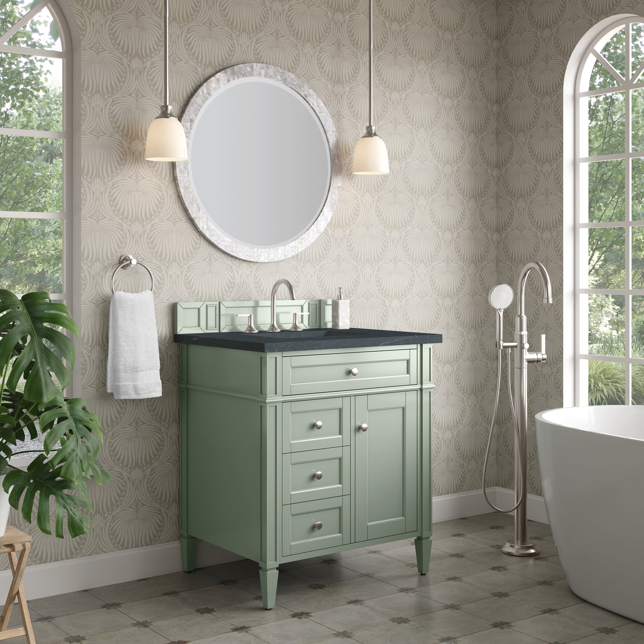 James Martin Brittany 30" Single Bathroom Vanity, Sage Green by James Martin