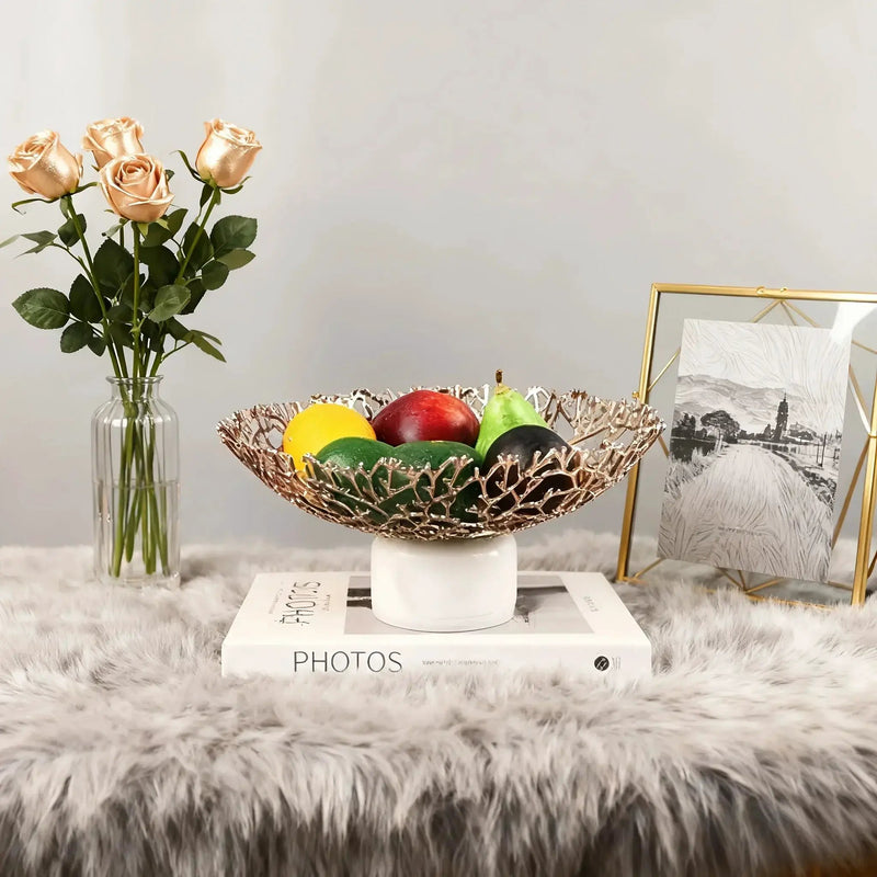 Snack Tray - Luxury Ceramic White by House Of Avana