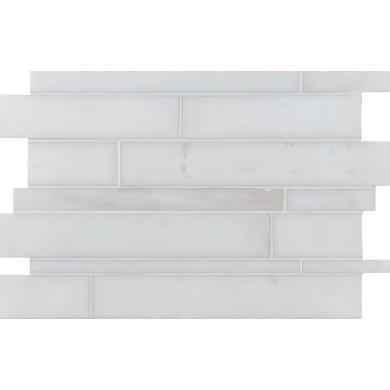 Snow White, Bianco Dolomiti Polished Slides Marble Mosaics 11x17