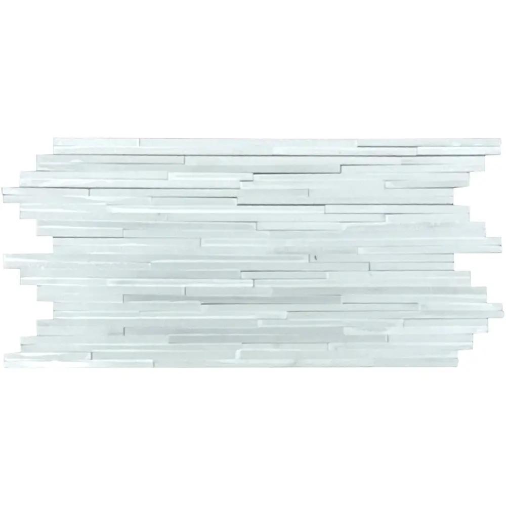Snow White Multi Finish Modern Bamboo Blend Marble Mosaics