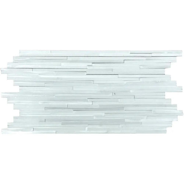 Snow White Multi Finish Modern Bamboo Blend Marble Mosaics