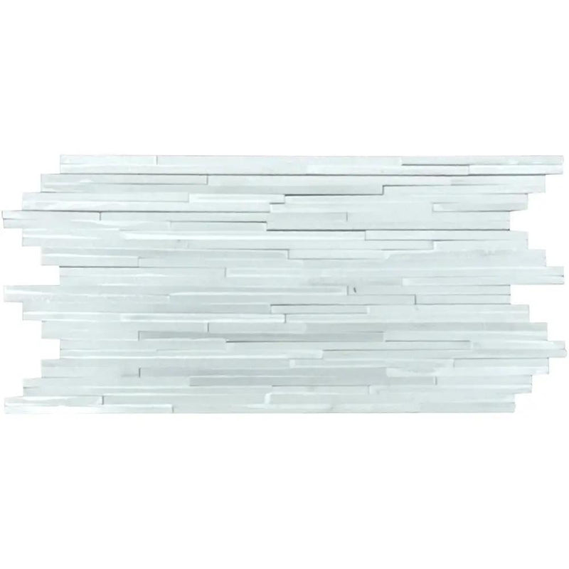 Snow White Multi Finish Modern Bamboo Blend Marble Mosaics