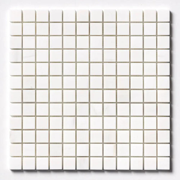 Snow White Polished 1x1 Marble Mosaics 12x12