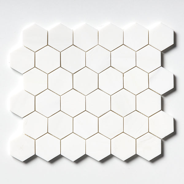 Snow White Polished Hexagon 2- 0.86 Temp