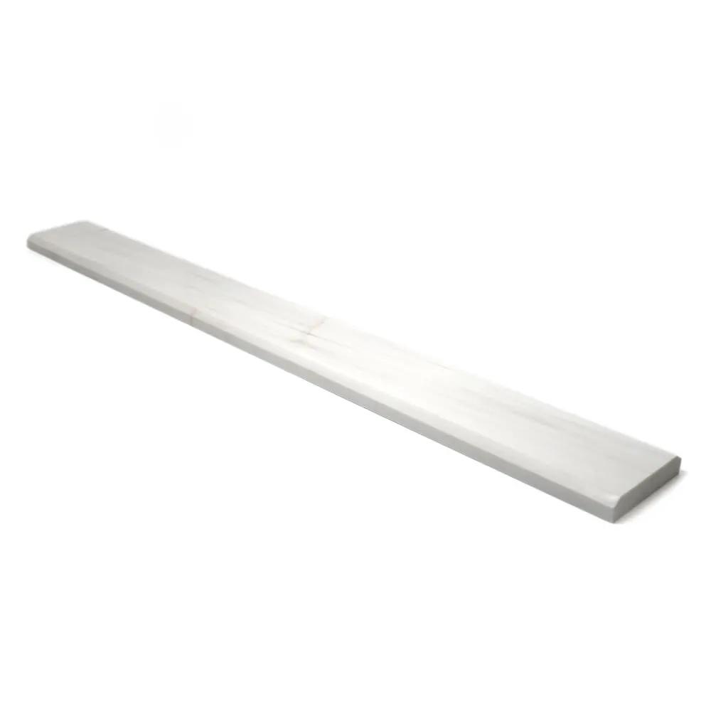 Snow White Polished Marble Corner Shelves 4x36 closeup 1