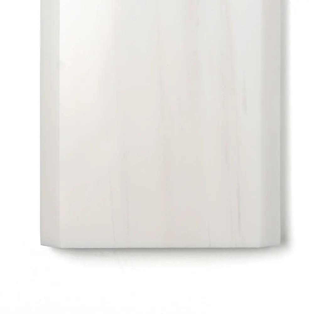 Snow White Polished Marble Corner Shelves 4x36 closeup 2