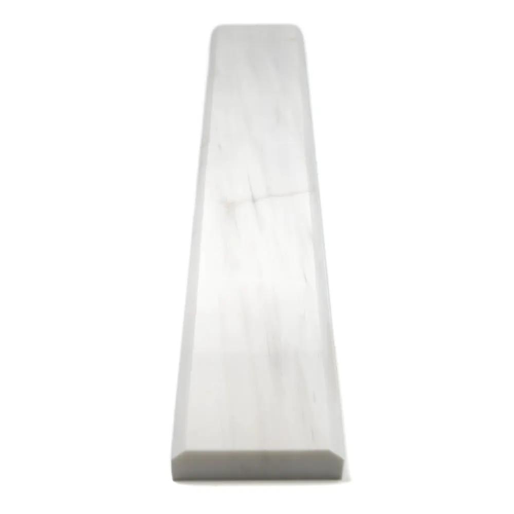 Snow White Polished Marble Corner Shelves 4x36 closeup 3